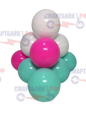 Комплект шариков Детский праздник 50шт: мятный, белый, розовый