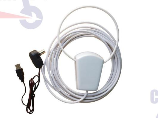 Антенна активная DVB-T2 комнатная с USB "Волжанка" с присоской (3 метра)