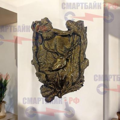 Панно гипсовое "Лесной олень", окрашенное
