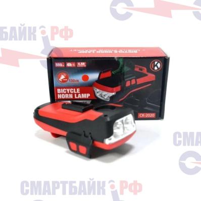 Велофара, велофонарь на аккумуляторе с электронным сигналом и возможностью зарядки телефона в пути