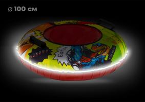 Круглый тюбинг из влагозащитного оксфорда с принтом BURGER LED