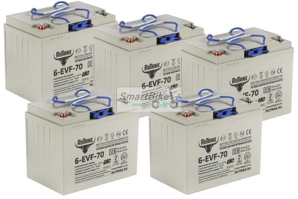 Комплект тяговых аккумуляторов RuTrike 6-EVF-70 (60V70A/H C3)