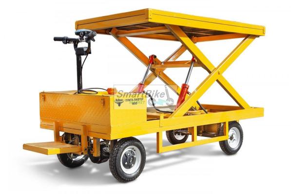 Платформенная тележка электрическая RuTrike ПЛИТА ЛИФТЕР 1800 с гидроподъёмником