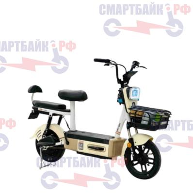 Электроскутер / электровелосипед SKY WAY двухместный с педалями 500W 48V (2024), бежевый