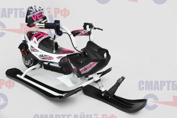 Детский электроснегокат ROOBAX GO-RACE (Бело-фиолетовый), дисковый тормоз