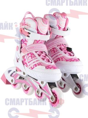 Раздвижные роликовые коньки Glory 29-32 (XS), бело-розовые