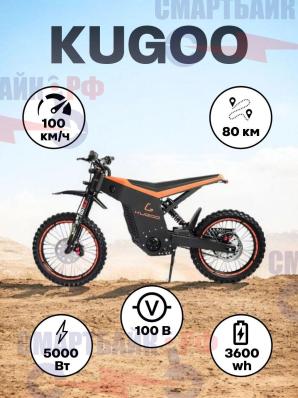 Электромотоцикл Питбайк Kugoo ES (100.8V/36Ah/5000W)