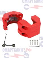 Съёмное крепление (Хомут) стойки руля электросамоката Ninebot MAX G30, G30D, G30LP, красный