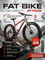 Велосипед фэтбайк Tech Team Attack 26х20, Металлик