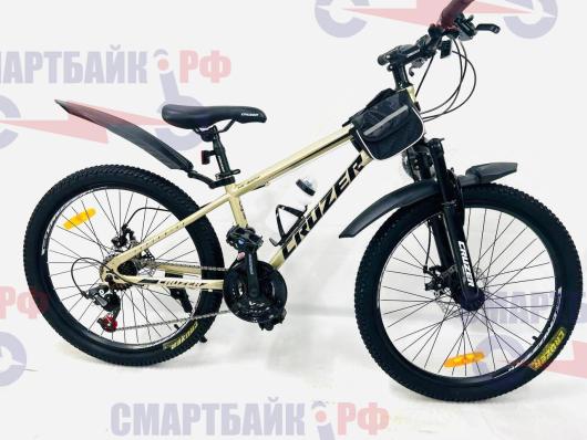 Велосипед скоростной горный Cruzer HX-9024 grey колеса 24 на спицах, 12 рама