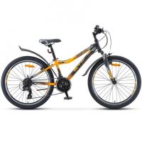 Велосипед 24 Stels Navigator 410 V010 12" чёрный/жёлтый, 21ск.