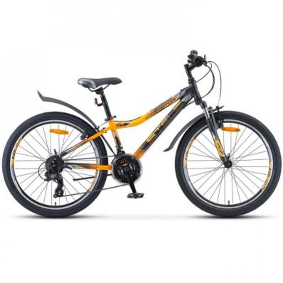 Велосипед 24 Stels Navigator 410 V010 12" чёрный/жёлтый, 21ск.