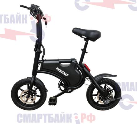 Электровелосипед Minako Smart, черный, ёмкость аккумулятора 10AH